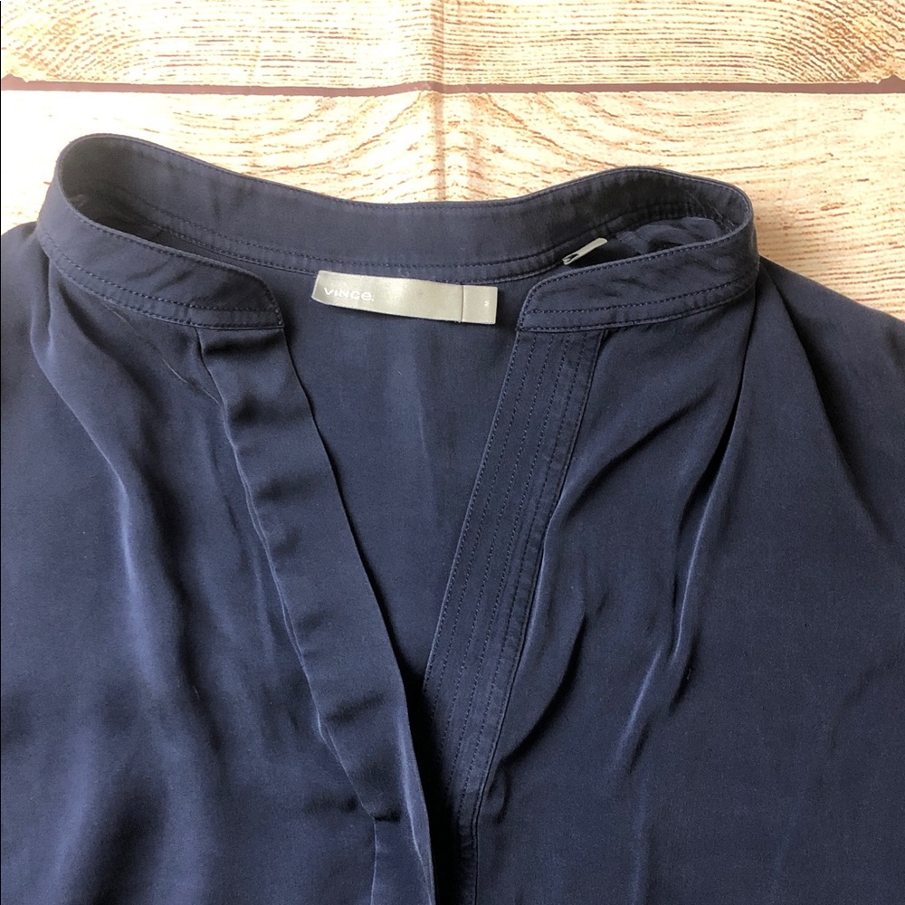 Vince Silk Shirred Drape Pullover blouse - Picture 3 of 7